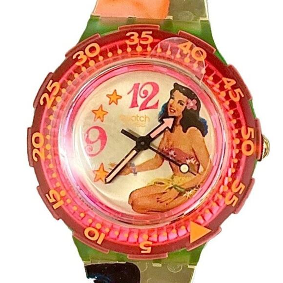 Swatch watch BEACH VIRGIN SDG104 1994 Scuba Diver Rare Swiss made Quartz - Picture 1 of 10